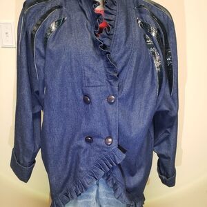 Vintage Ruffled Blue Denim by Fini Lignarolo